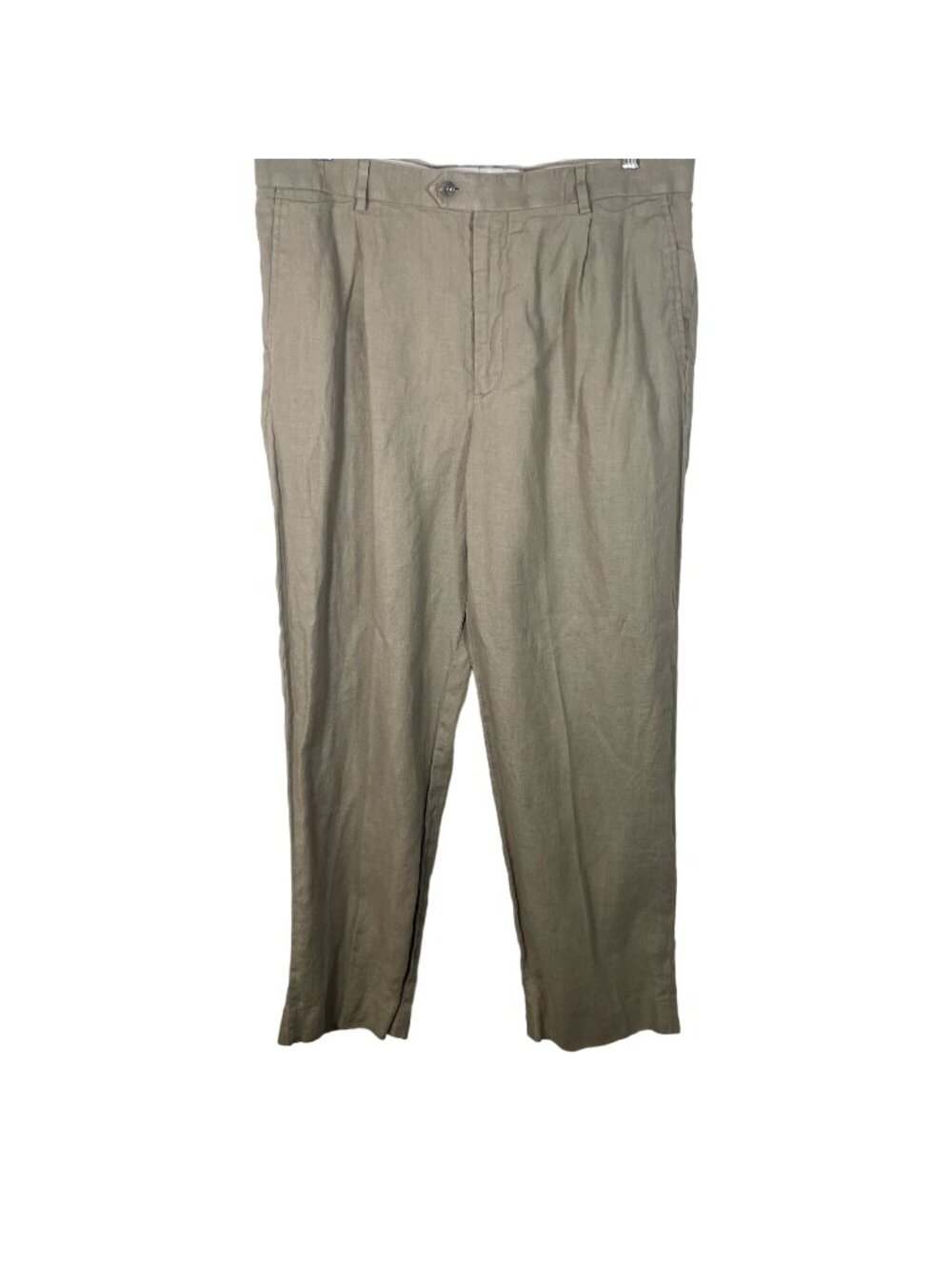 Murano Linen Pants Mens 38x32 Tan Pleated Trouser Pants Khaki Summer Minimalist